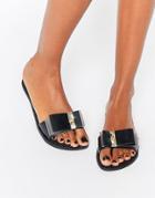 Zaxy Life Slide Flat Sandal - Black
