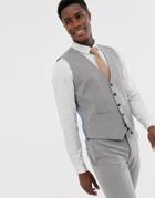 Burton Menswear Wedding Skinny Fit Suit Vest In Gray