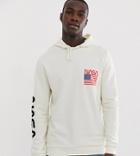 Asos Design Tall Hoodie With Nasa Back And Sleeve Print In Off White - Beige