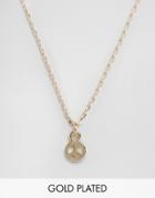 Nylon Gold Plated Necklace With Peace Charm - Gold Plated
