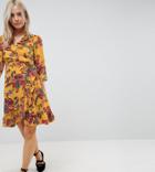 Vero Moda Petite Floral Wrap Dress - Multi