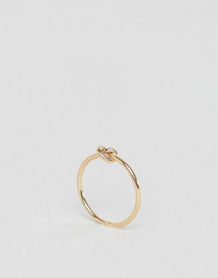 Asos Tiny Knot Pinky Ring - Gold