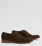 Dune Wide Fit Lace Up Suede Shoes In Brown Suede - Brown