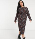 Simply Be Midi Dress In Floral Print-multi