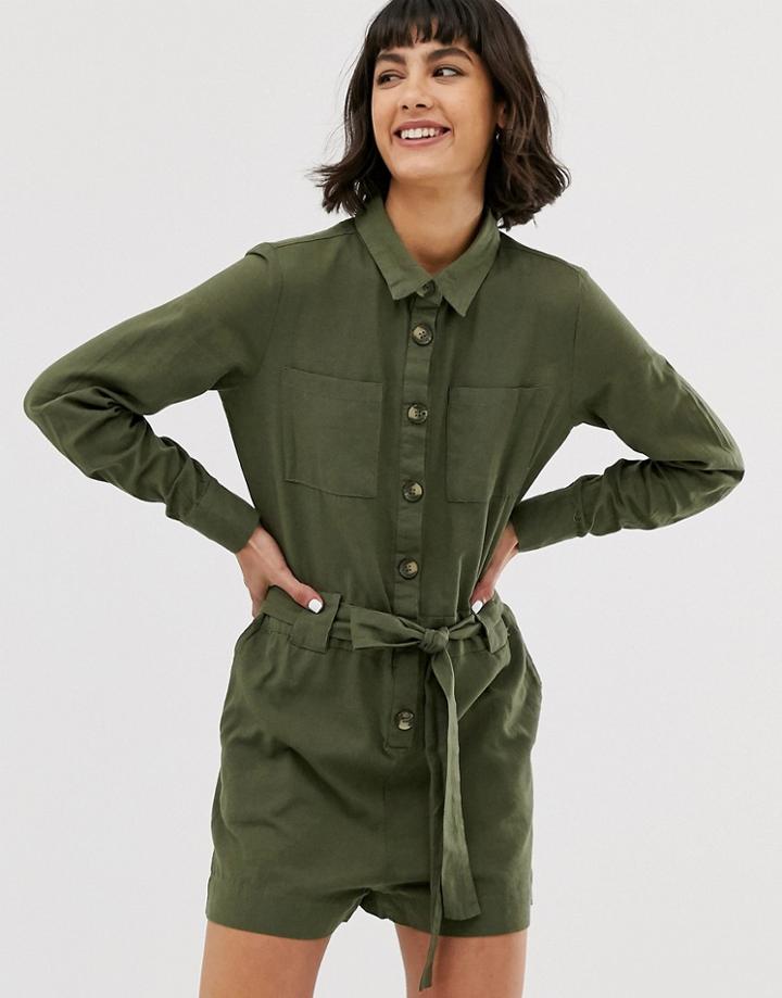 Only Utility Romper-green