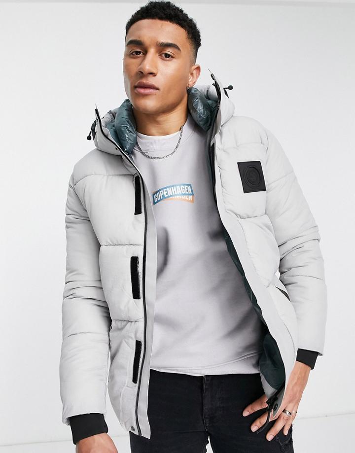 Marshall Artist Fantom Siren Bubble Padded Jacket In Gray