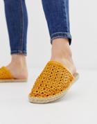 Asos Design Jessy Woven Espadrille Mules-orange