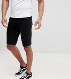 Asos Tall Denim Shorts In Slim Black - Black