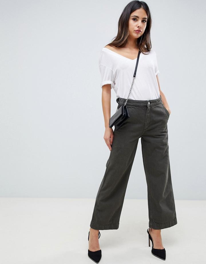 Dl1961 Hepburn High Rise Wide Leg Cargo Pant-black