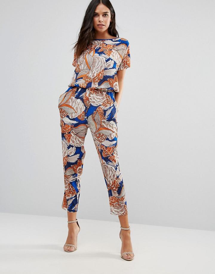 Traffic People Leaf Print Jumpsuit - Multi