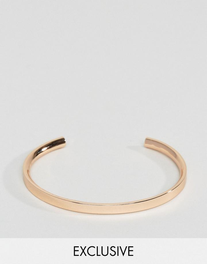 Aetherston Cuff Bracelet In Rose Gold - Gold