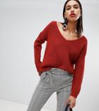 Boohoo Oversized V Neck Sweater - Brown