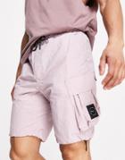 Marshall Artist Technical Cotton Polyamide Cargo Shorts In Rose Gold-pink