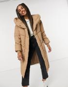 Noisy May Padded Coat In Sand-brown