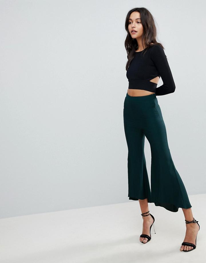 Asos Tailored Soft Fluted Pants-green
