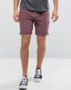 Asos Denim Shorts In Slim Dusty Purple - Purple