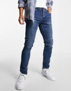 Only & Sons Slim Fit Jeans In Dark Blue-blues