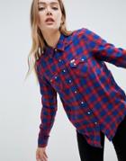 Lee Regular Fit Western Checked Shirt - Red