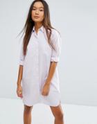 Asos Cotton Shirt Dress - Purple