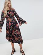 Vero Moda Floral Asymmetric Hem Dress - Multi
