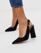 Asos Design Penley Slingback High Heels In Black