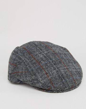 Asos Harris Tweed Flat Cap - Gray