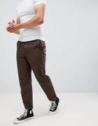 Asos Design Skater Chinos In Dark Brown - Brown