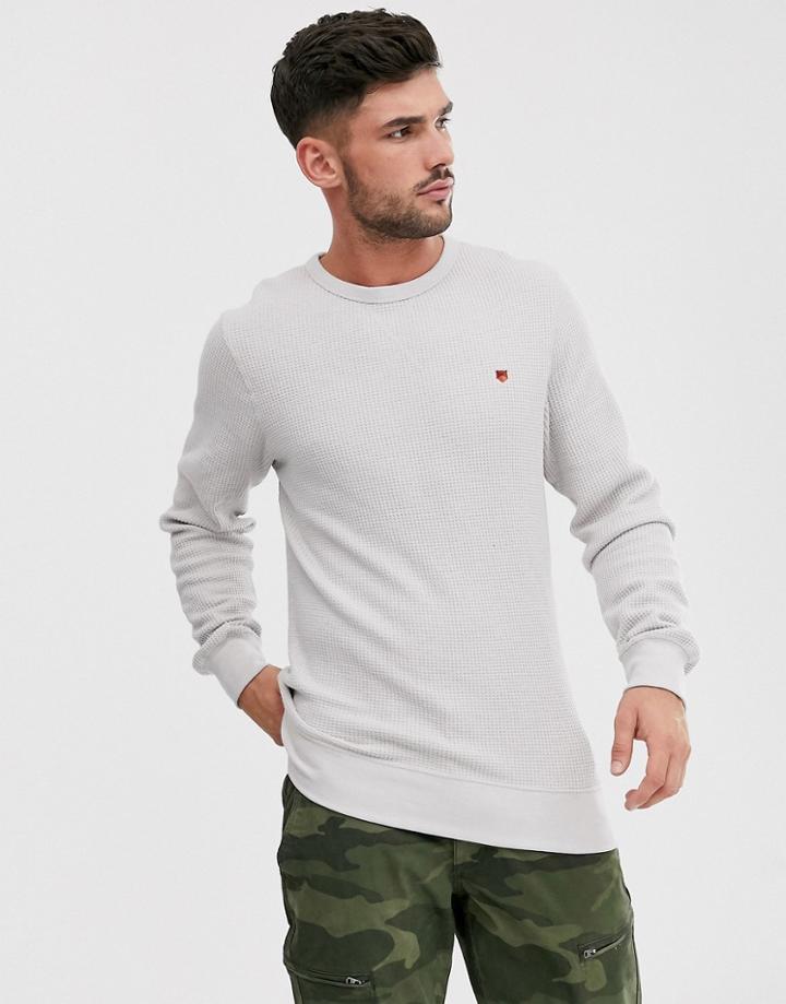 Jack & Jones Premium Structure Crew Neck Sweat In Beige