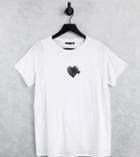 Asos Design Maternity Nursing Love Heart Motif T-shirt-white
