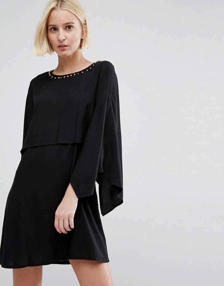 Vero Moda 3/4 Sleeve Kimono Dress - Black