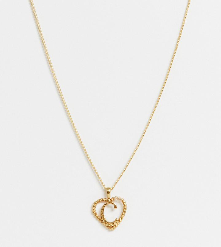 Reclaimed Vintage Inspired Gold Plated C Initial Pendant Necklace