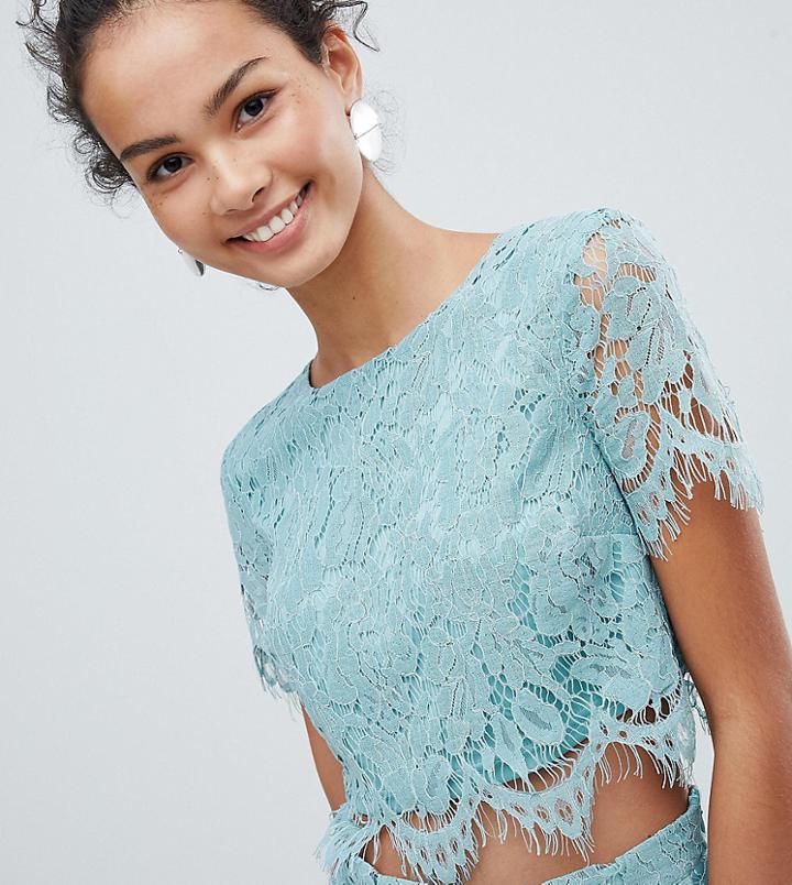 New Look Lace Crop Two-piece Top - Green