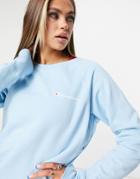 Champion Sweatshirt With Logo In Blue-blues
