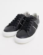 Asos Design Trainers With Side Stripe In Black