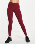 Asos 4505 Hourglass Icon Leggings With Booty-sculpting Seam Detail And Pocket-red