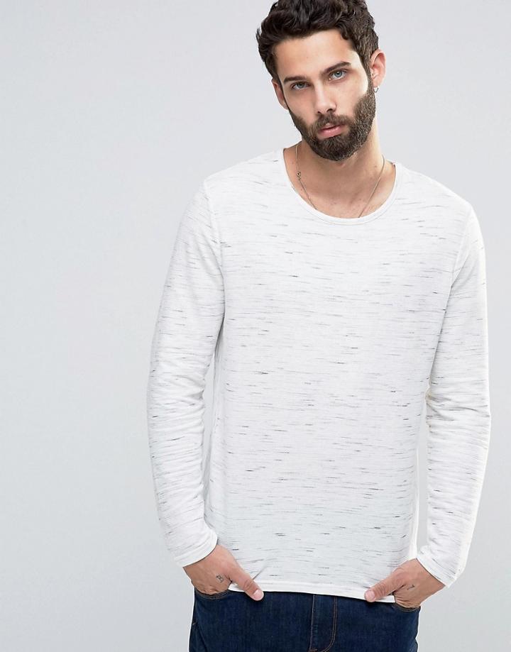 Only & Sons Knitted Sweater In Mixed Slub Yarns - Light Gray Marl