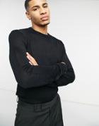 French Connection Formal Crew Neck Knitted Sweater-black