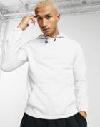 Asos Design Organic Hoodie With Toggle Detail & Fixed Hem In White