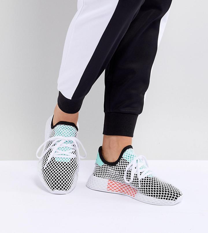 Adidas Originals Deerupt Sneakers In Black And Green - Black