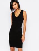 Sisley Sleeveless V Neck Body-conscious Dress In Black - 100 Black