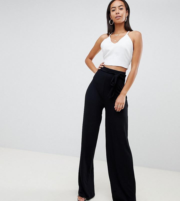 Missguided Tall Wide Leg Pants - Black