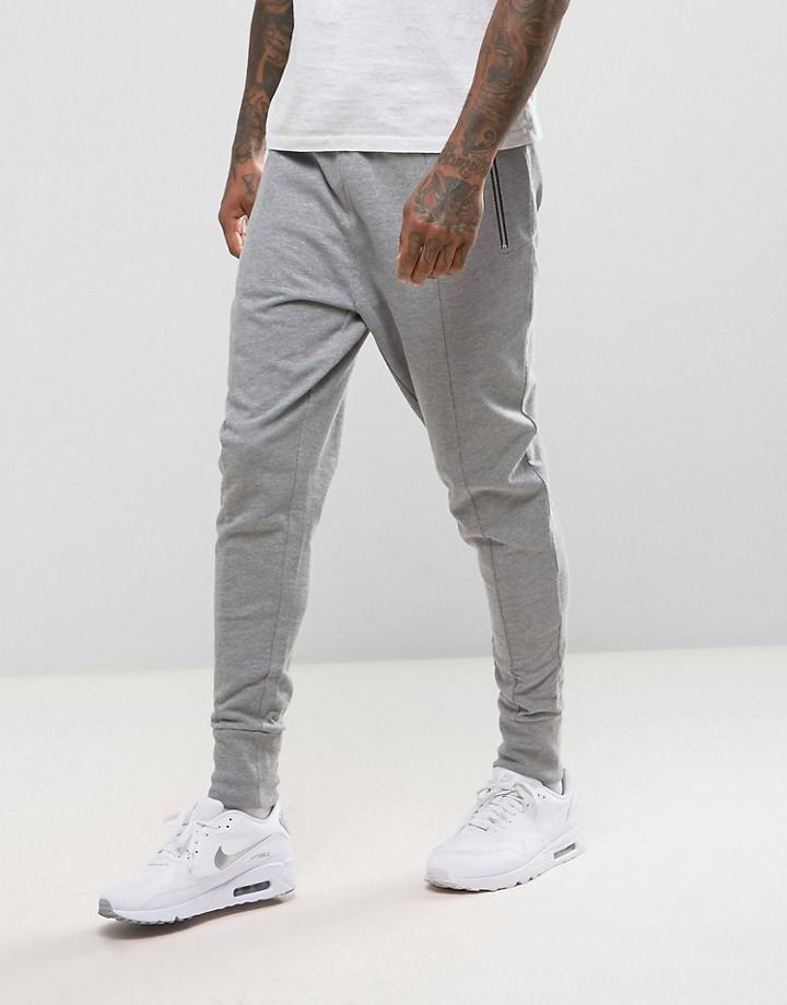 Asos Lightweight Brushback Cut & Sew Jogger - Gray