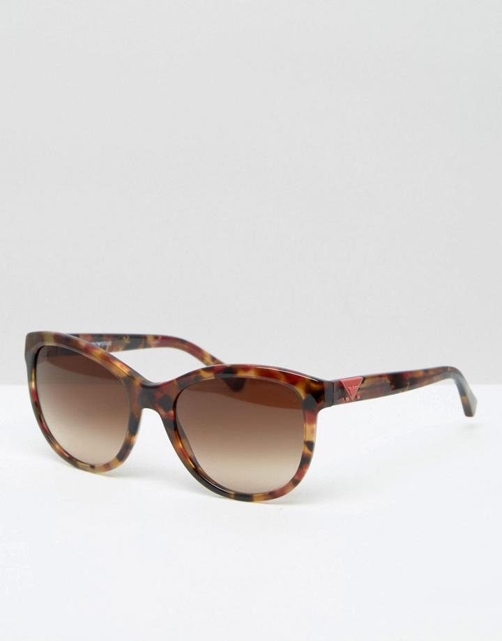 Emporio Armani Cat Eye Sunglasses In Tortoise - Brown