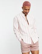 Asos Design 90s Oversized Shirt In Pink Oxford Stripe