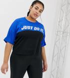Nike Plus Running Tailwind T-shirt In Blue Color Block