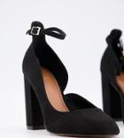 Asos Design Wide Fit Placid High Block Heels In Black