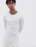 Only & Sons Flecked Sweatshirt With Ringer Neck And Cuffs-cream