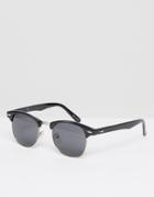 Quay Retro Sunglasses In Matte Black - Black