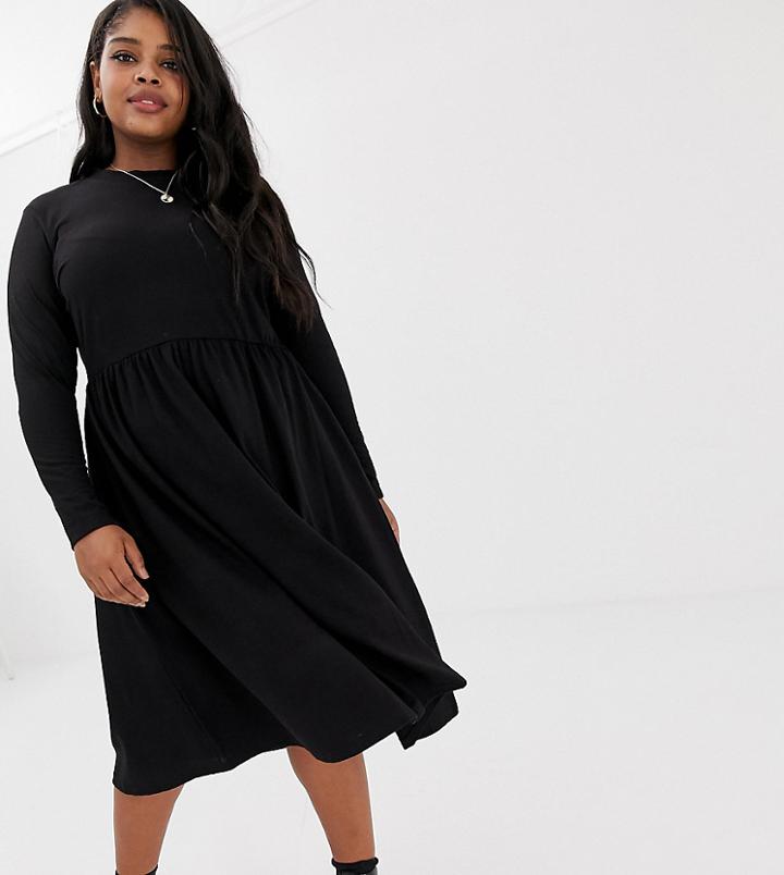 Junarose High Neck Midi Dress-black
