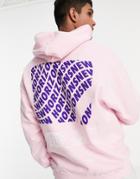 Topman Horizon Print Hoodie In Pink